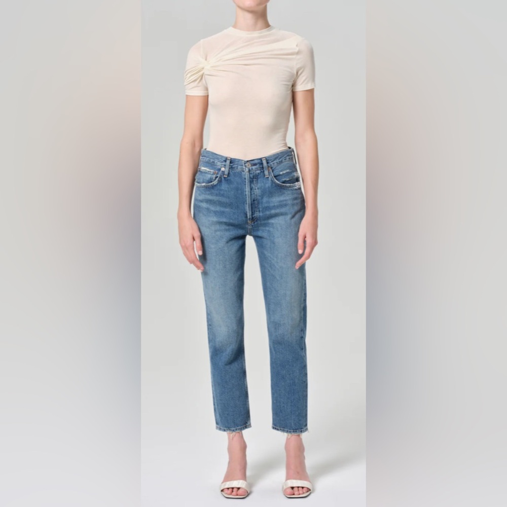 AGOLDE Riley Crop in Frequency, Size 25